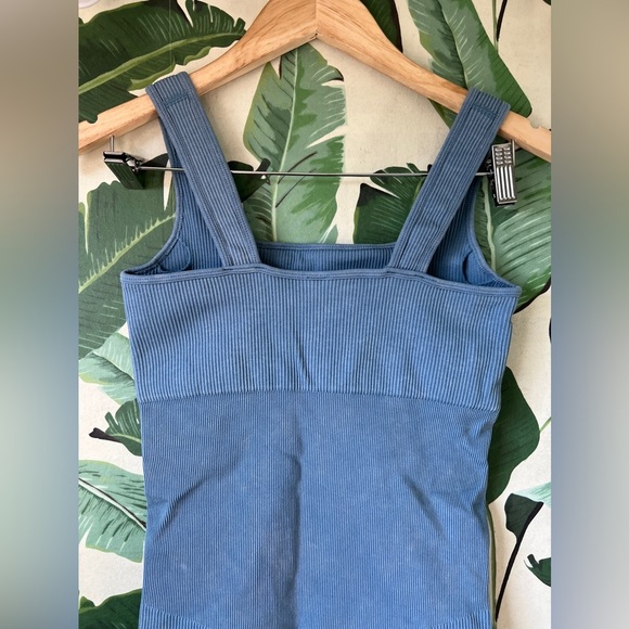 Kimberly Body Scult Romper Ribbed Blue Size M - Picture 8 of 10
